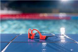 SHOKZ OpenSwim Pro Bone Conduction Bluetooth Headphones, Red