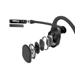 SHOKZ Casque d’écoute stéréo à conduction osseuse OpenComm2 2025, noir