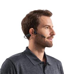 SHOKZ Casque d’écoute stéréo à conduction osseuse OpenComm2 2025, noir