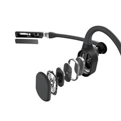 SHOKZ Casque d’écoute stéréo à conduction osseuse OpenComm2 2025, noir