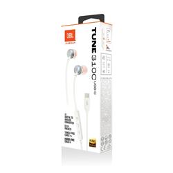 JBL Tune 310C Wired In-ear USB-C Headphones, White