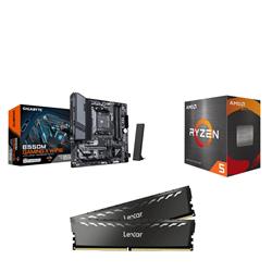 AMD Ryzen 5 5500 CPU + GIGABYTE B550M GAMING X WIFI6 Motherboard + Lexar THOR 16GB DDR4 RAM