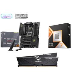 AMD Ryzen 7 9800X3D CPU + MSI MAG X870 TOMAHAWK WIFI Carte Mère+ T-Force 32GB D5 6000MHz CL30 RAM