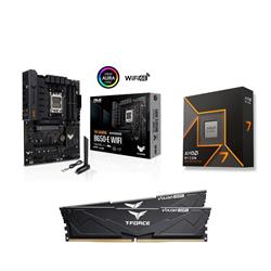 AMD R7 9700X CPU +  ASUS TUF GAMING B650-E WIFI Motherboard + T-Force 32GB D5 6000MHz CL30 RAM BundleSpecial