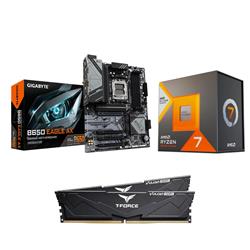 AMD R7 7800X3D CPU + GIGABYTE B650 EAGLE AX Carte mère + T-Force 32 Go D5 6000MHz CL30 RAM
