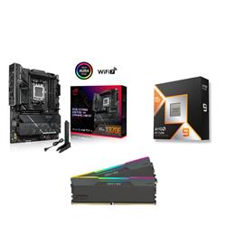 AMD Ryzen 9 9950X3D CPU + ASUS ROG STRIX X870E-H GAMING WIFI7 Motherboard + KLEVV RGB 64GB 6000MHz CL30 RAM