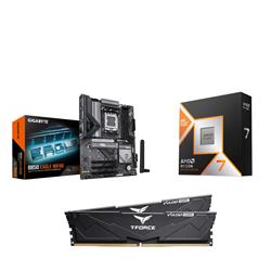 AMD Ryzen 7 9800X3D CPU + GIGABYTE B850 EAGLE WIFI6E Carte Mère + T-Force 32GB D5 6000MHz CL30 RAM