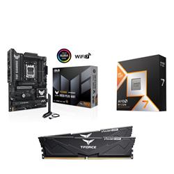 AMD R7 9800X3D CPU + ASUS TUF GAMING B850-PLUS WIFI Carte Mère + T-Force 32GB D5 6000MHz CL30 RAM