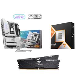 AMD Ryzen 7 9800X3D CPU + MSI MPG X870E EDGE TI WIFI Carte Mère + T-Force 32GB D5 6000MHz CL30 RAM