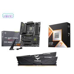 AMD Ryzen 7 9800X3D CPU + MSI MAG X870E TOMAHAWK WIFI Carte Mère + T-Force 32GB D5 6000MHz CL30 RAM