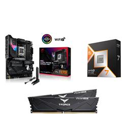 AMD R7 9800X3D CPU + ASUS ROG STRIX X870E-E GAMING WIFI Carte mère + T-Force 32GB D5 6000MHz CL30 RAM