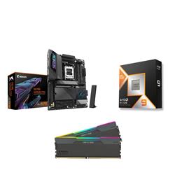 AMD R9 9950X3D CPU + GIGABYTE X870E AORUS PRO Motherboard + KLEVV RGB 32GB 6000MHz CL28 RAM
