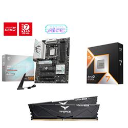 AMD Ryzen 7 9800X3D CPU + MSI B850 GAMING PLUS WIFI Motherboard + T-Force 32GB D5 6000MHz CL30 RAM