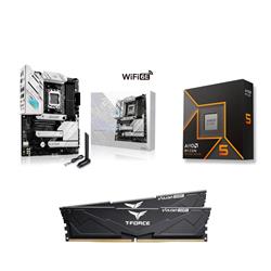 AMD Ryzen 5 9600X CPU + ASUS ROG STRIX B650-A GAMING WIFI Motherboard + T-Force 32GB D5 6000MHz CL30 RAM
