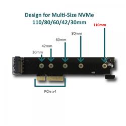 Vantec M.2 NVMe PCIe x4 Low Profile Card with 22110 Length Support