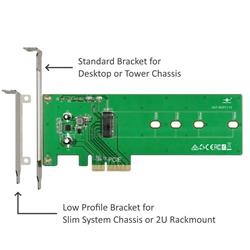 M.2 NVMe PCIe x4 Card with 22110 Length Support