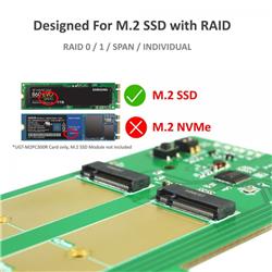 Dual M.2 SSD RAID PCIe x4 Host Card(Open Box)