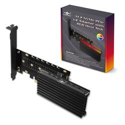 Vantec M.2 NVMe PCIe x4 RGB LED Card with Heat Sink-(UGT-M2PC12-RGB)