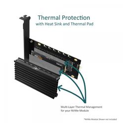 Vantec M.2 NVMe PCIe x4 RGB LED Card with Heat Sink-(UGT-M2PC12-RGB)