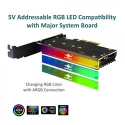 Vantec M.2 NVMe PCIe x4 RGB LED Card with Heat Sink-(UGT-M2PC12-RGB)