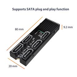 Vantec M.2 PCIe Gen3x2 B+M Key To 5 Ports SATA III Expansion Card