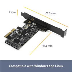 Vantec 5 Port SATA III 6Gbps PCIe x4 Host Card (UGT-ST655)(Open Box)