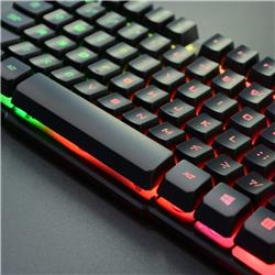 RII Multi-Color Rainbow LED Backlit Wired Mechanical Gaming Keyboard(Open Box)