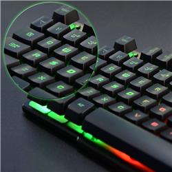 RII Multi-Color Rainbow LED Backlit Wired Mechanical Gaming Keyboard(Open Box)