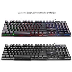 RII Multi-Color Rainbow LED Backlit Wired Mechanical Gaming Keyboard(Open Box)
