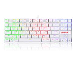 Redragon K552 Mechanical Gaming Keyboard 80% Compact 87 Key Kumara Wired  Blue Switches for Windows PC Gamers (RGB Backlit Whit