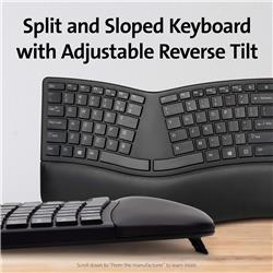 KENSINGTON K75406US Pro Fit Ergo Wireless Keyboard and Mouse  Black(Open Box)