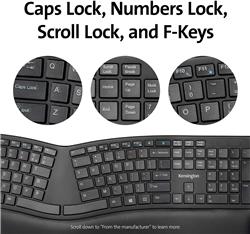 KENSINGTON K75406US Pro Fit Ergo Wireless Keyboard and Mouse  Black(Open Box)