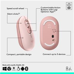 LOGITECH POP ICON Wireless Keyboard & Mouse Combo (Rose & Off-White)(Open Box)