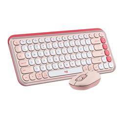 LOGITECH POP ICON Wireless Keyboard & Mouse Combo (Rose & Off-White)(Open Box)