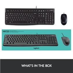 LOGITECH MK120 USB Wired Desktop Keyboard and Mouse Combo