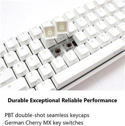 DUCKY CHANNEL Gaming Keyboard, White -(Open Box)