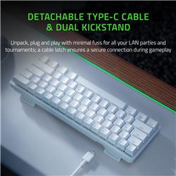 RAZER HUNTSMAN MINI 60% Gaming Keyboard, White - English, Regular Profile, Razer™ Analog Optical Switch Gen-2 (RZ03-03393400-R3