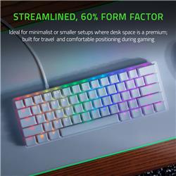 RAZER HUNTSMAN MINI 60% Gaming Keyboard, White - English, Regular Profile, Razer™ Analog Optical Switch Gen-2 (RZ03-03393400-R3