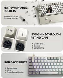 Keychron C2 Pro 8K Full Size Gaming Keyboard, White
