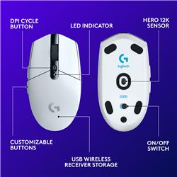 LOGITECH G305 Wireless Gaming Mouse White