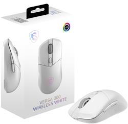 MSI VERSA 300 W White Gaming Mouse- 8000 DPI Optical Sensor, 1000 Hz Polling Rate, Symmetrical, 30M+ Click Kailh Micro Switches