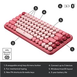 LOGITECH Pop Keys - Heartbreaker Rose