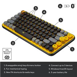 LOGITECH Pop Keys - Blast Yellow