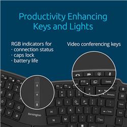 KENSINGTON K75491US Pro Fit Ergo KB675 EQ TKL Rechargeable Keyboard