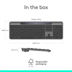 LOGITECH Full Size Productivity Keyboard, GRAPHITE