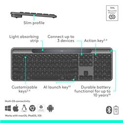LOGITECH Full Size Productivity Keyboard, GRAPHITE