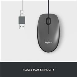 LOGITECH M100 - souris - USB - noir
