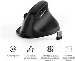 Keychron M5 Right-handed Ergonomic Mouse - Black (M5-A29)