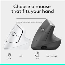 LOGITECH Lift Vertical Ergonomic Wireless Mouse (Off-White)