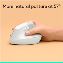 LOGITECH Lift Vertical Ergonomic Wireless Mouse (Off-White)